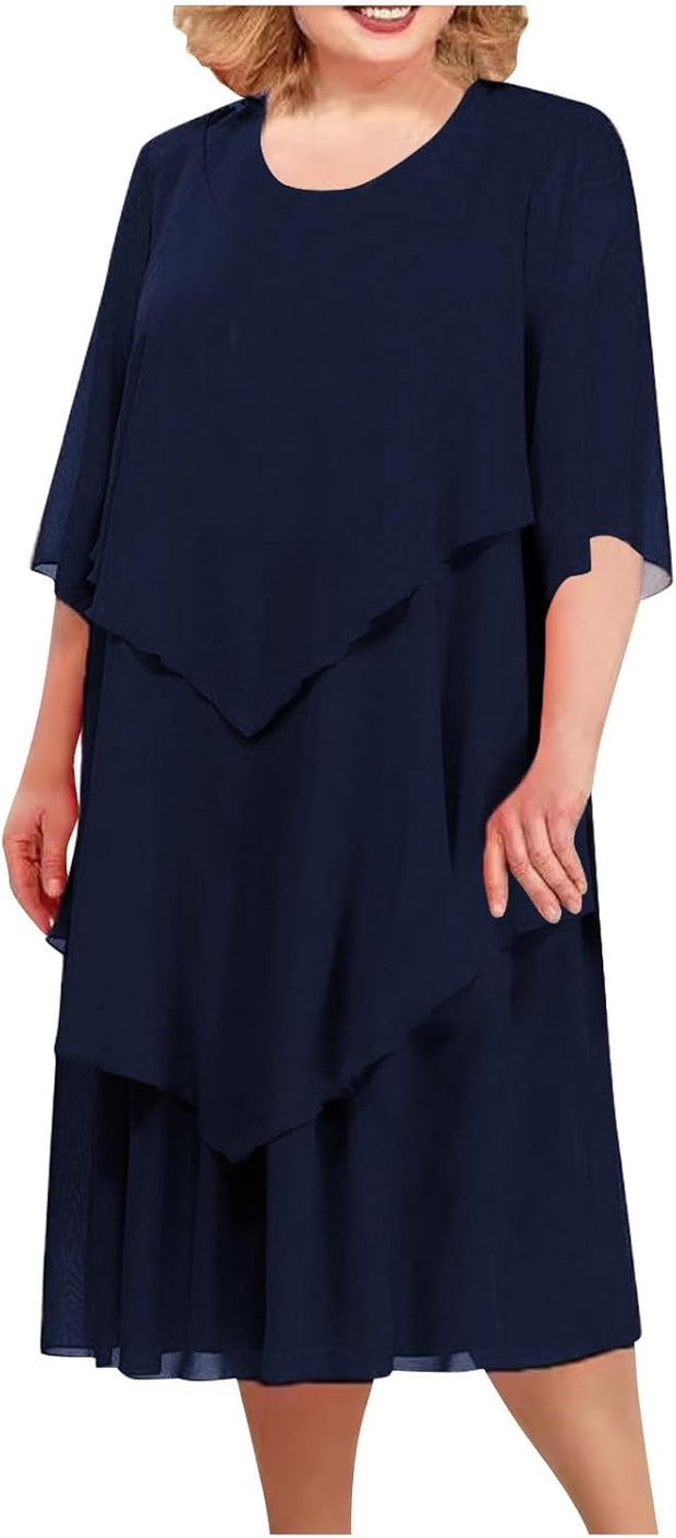 Carlotta - Robe élégante en mousseline à effet superposé