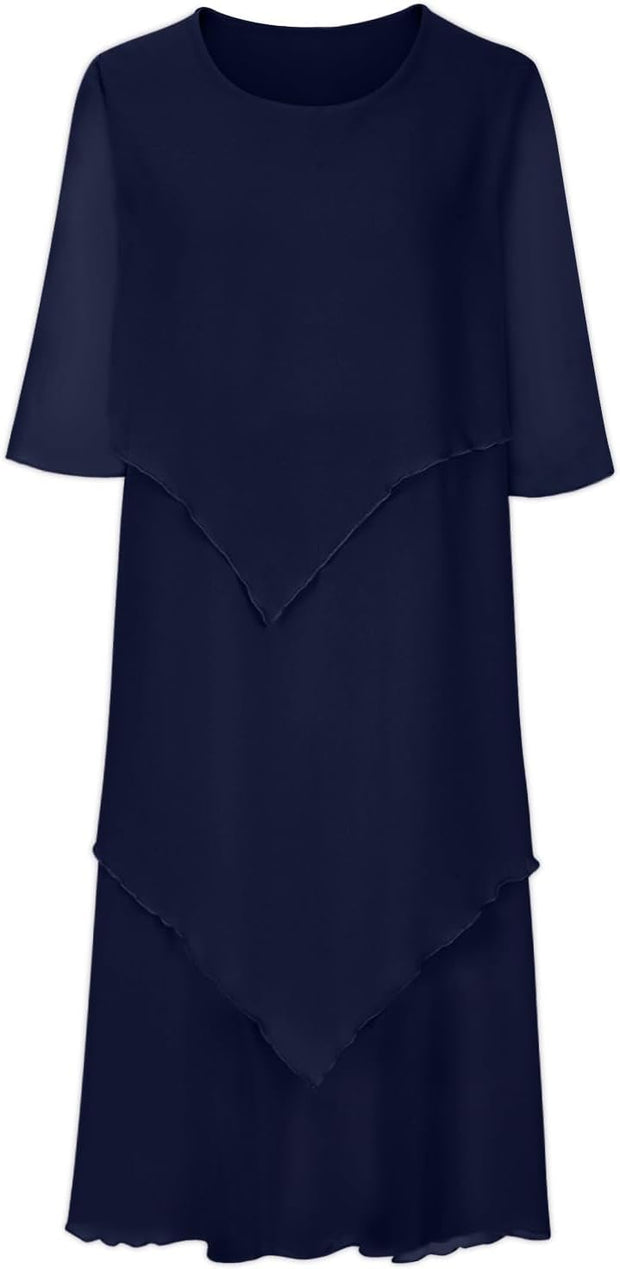 Carlotta - Robe élégante en mousseline à effet superposé