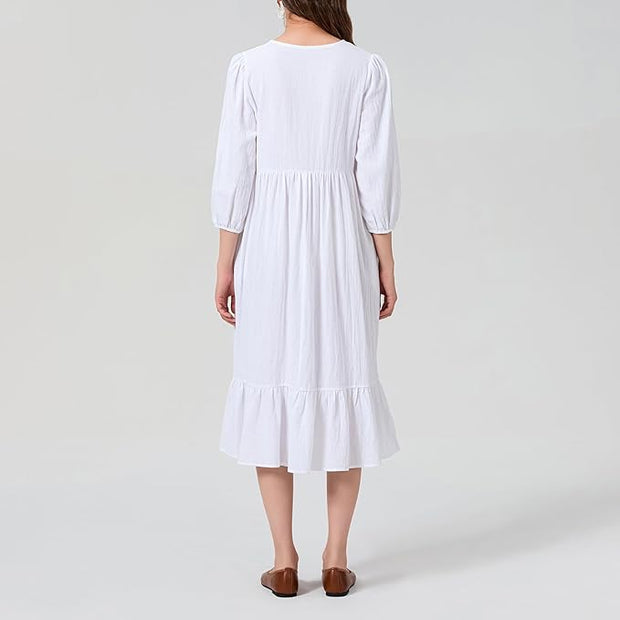 Alessia – Lockeres Boho-Kleid mit V-Ausschnitt