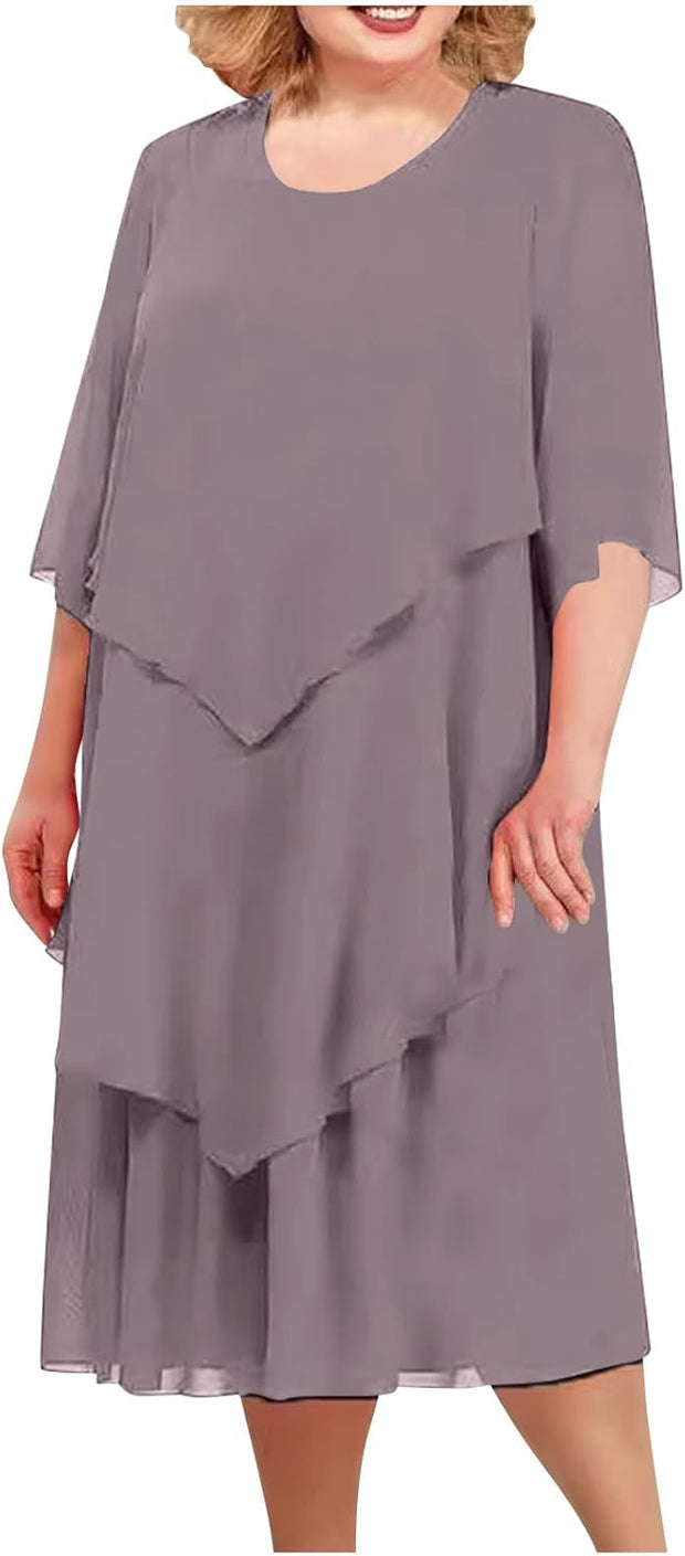Carlotta - Robe élégante en mousseline à effet superposé