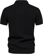 Jorven - Strukturiertes Poloshirt mit Retro-Streifen