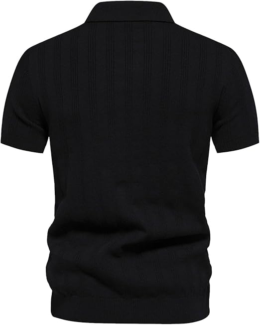 Jorven - Strukturiertes Poloshirt mit Retro-Streifen