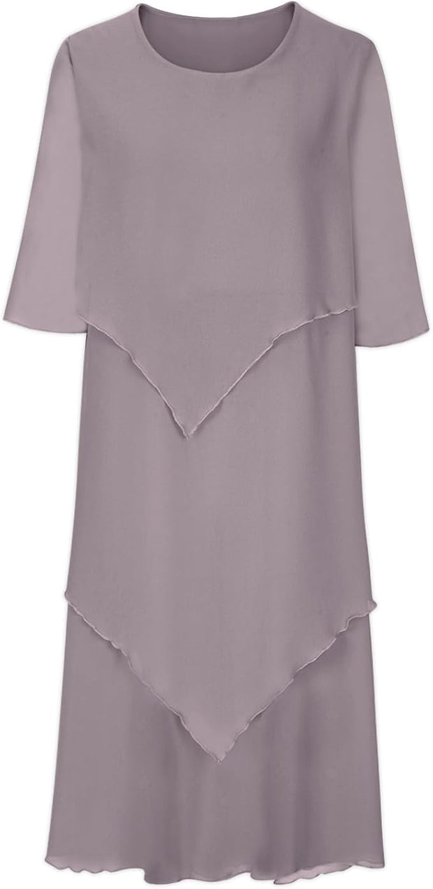 Carlotta - Robe élégante en mousseline à effet superposé