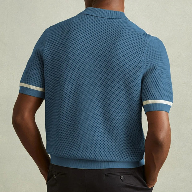 Darnulf - Luftiges Strick-Poloshirt mit Knopfleiste