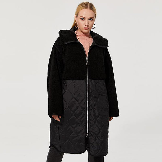 Alexander - Steppmantel mit Sherpa-Fleece und Kapuze