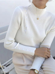 Friedrich – Pull élégant avec boutons décoratifs et col montant