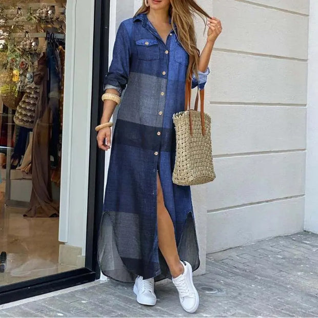 Magdalena – Robe chemise en jean décontractée