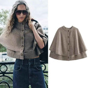 Edeltraud - Eleganter Knopf-Umhang