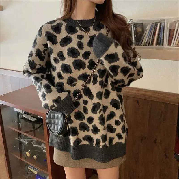 Edeltraud - Gemütlicher Pullover mit Leopardenmuster