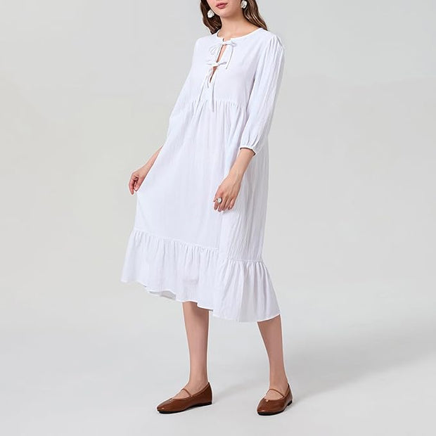 Alessia – Lockeres Boho-Kleid mit V-Ausschnitt