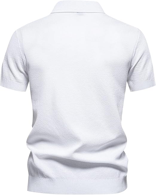 Jorven - Strukturiertes Poloshirt mit Retro-Streifen
