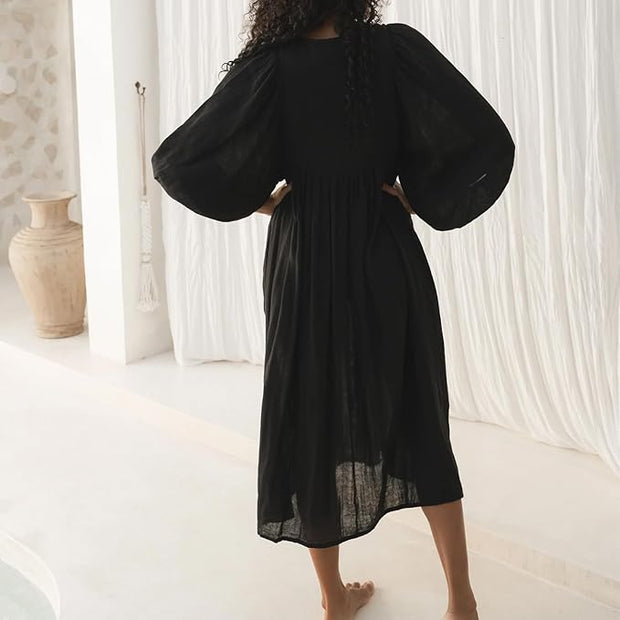 Alessia – Lockeres Boho-Kleid mit V-Ausschnitt