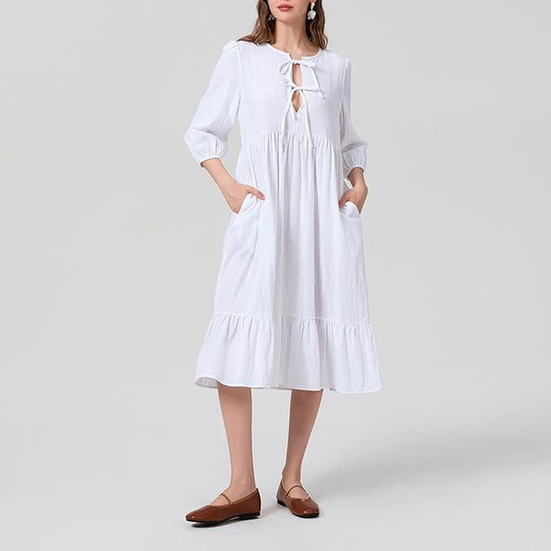 Alessia – Lockeres Boho-Kleid mit V-Ausschnitt