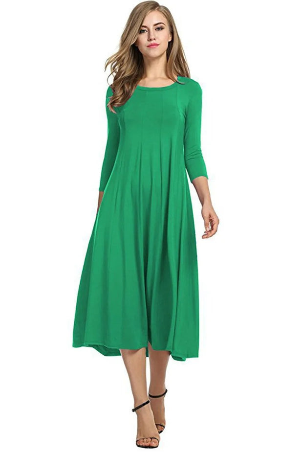 Magdalena – Robe longue élégante coupe trapèze avec