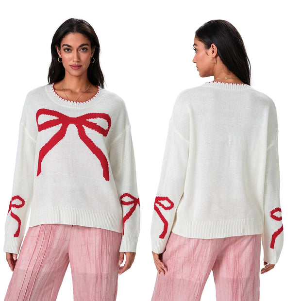 Felix – Festlicher Strickpullover mit Schleifen-Design