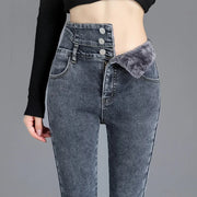 Friedrich – Stylische High-Waist-Jeans mit Fleecefutter
