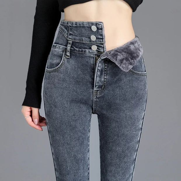 Friedrich – Stylische High-Waist-Jeans mit Fleecefutter