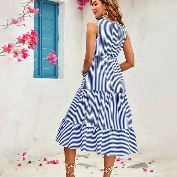 Liselotte – Robe aérienne à motif rayé 