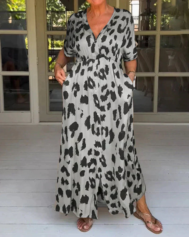 Mia - elegantes Kleid mit Leopardenmuster