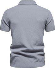 Jorven - Strukturiertes Poloshirt mit Retro-Streifen