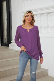 Carlotta - Haut à manches longues tendance avec détails en dentelle