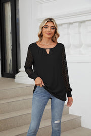 Carlotta - Haut à manches longues tendance avec détails en dentelle