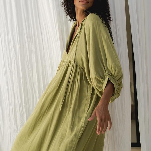 Alessia – Lockeres Boho-Kleid mit V-Ausschnitt