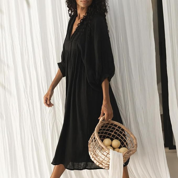 Alessia – Lockeres Boho-Kleid mit V-Ausschnitt