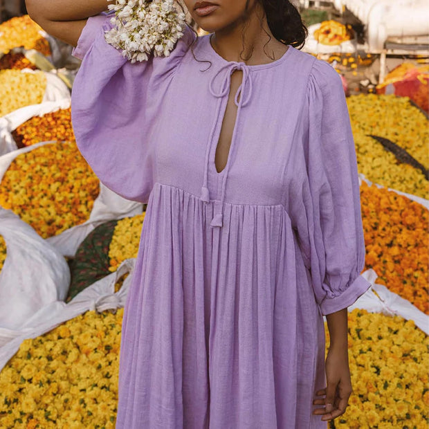 Alessia – Lockeres Boho-Kleid mit V-Ausschnitt