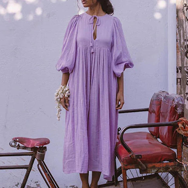 Alessia – Lockeres Boho-Kleid mit V-Ausschnitt