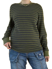 Elisaria – Chemise rayée à manches longues et col rond