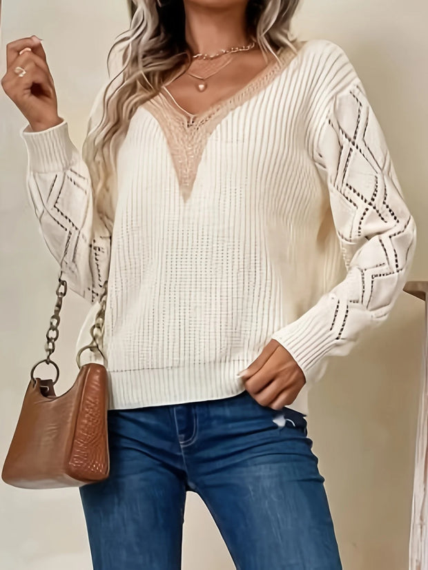 Magdalena – Pull en maille élégant avec col en V