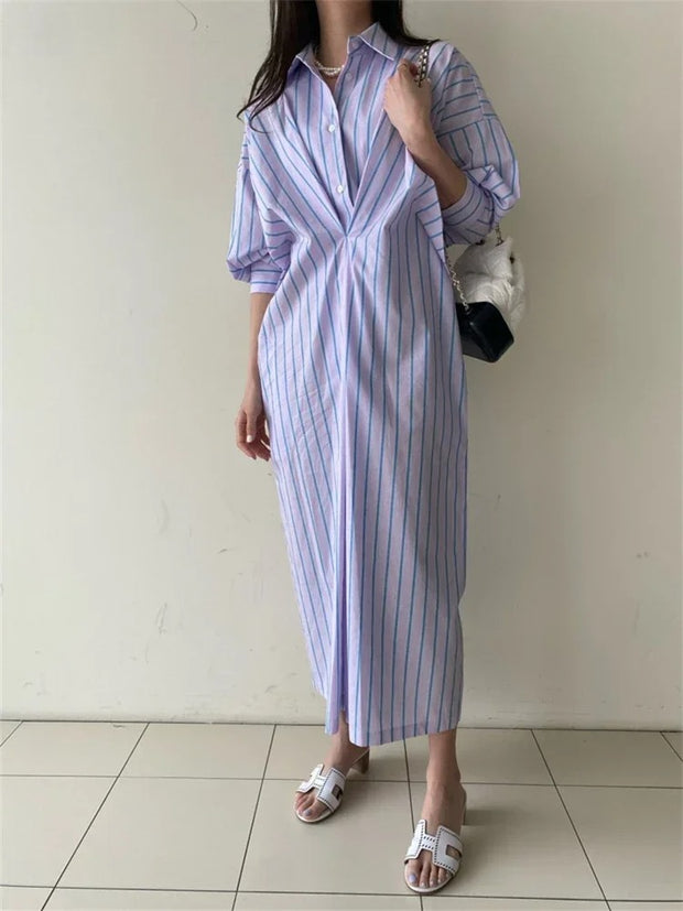 Alessia – Gestreiftes Hemdblusenkleid
