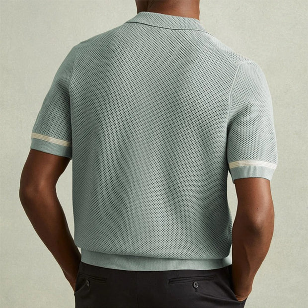 Darnulf - Luftiges Strick-Poloshirt mit Knopfleiste