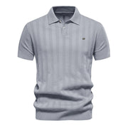 Jorven - Strukturiertes Poloshirt mit Retro-Streifen