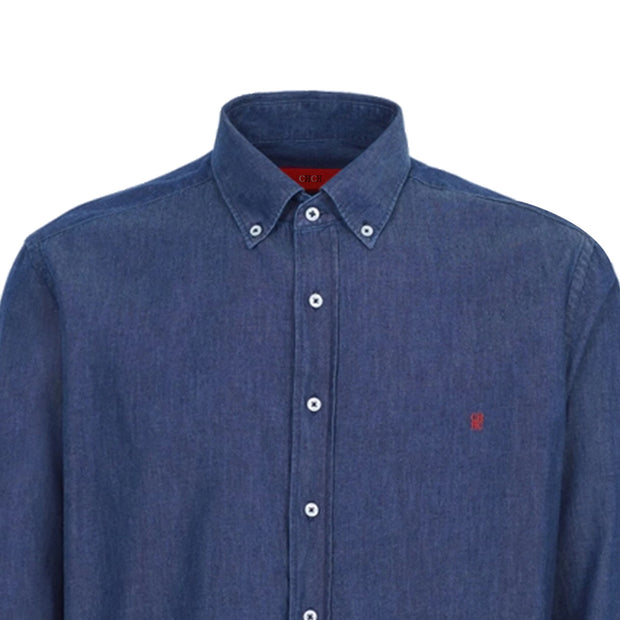 Dietrich - Chemise en jean classique avec patte de boutonnage