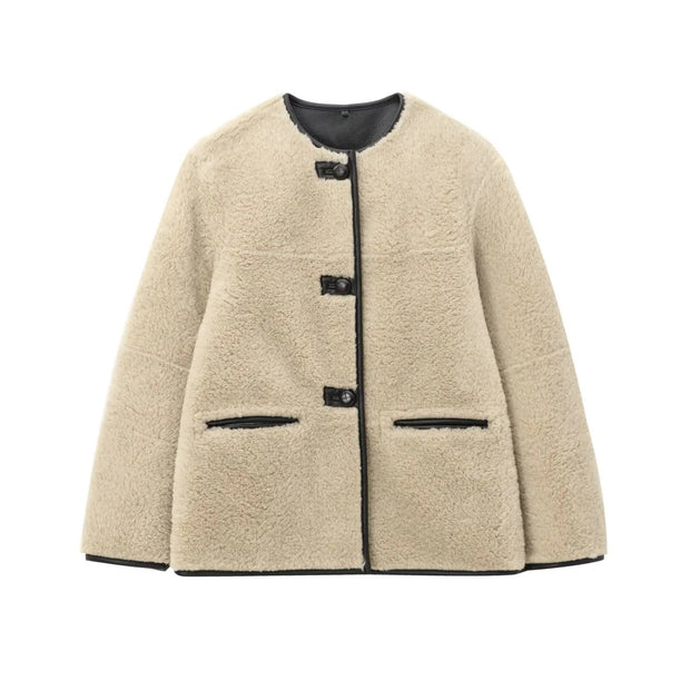 Elke - Stilvolle Teddy-Jacke mit Akzenten