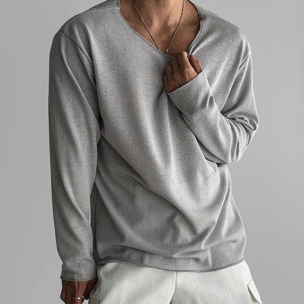 Darnulf - Lockerer Strickpullover mit Raw-Edge-Ausschnitt