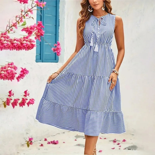 Liselotte – Robe aérienne à motif rayé 