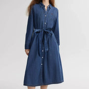 Carwena - Robe chemise intemporelle avec ceinture à nouer