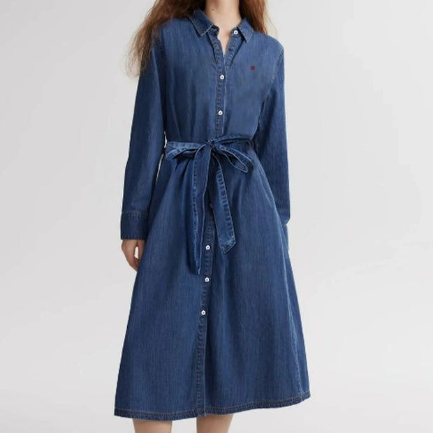Carwena - Robe chemise intemporelle avec ceinture à nouer