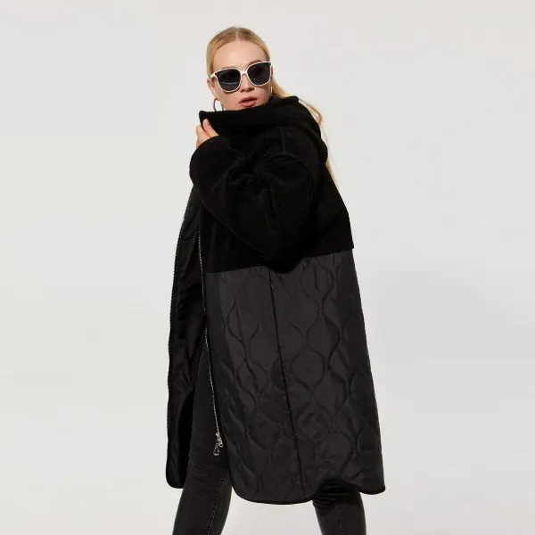 Alexander - Steppmantel mit Sherpa-Fleece und Kapuze