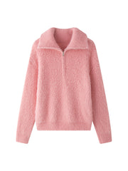 Gisela - Flauschiger Pullover mit Reißverschluss