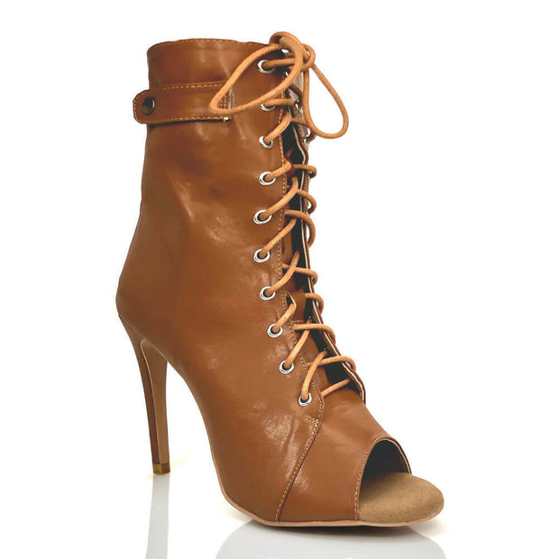 Alexander - Peep-Toe-Stiefel mit Schnürung