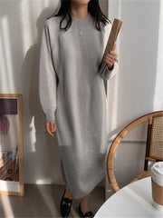 Luisa - Robe midi en maille confortable