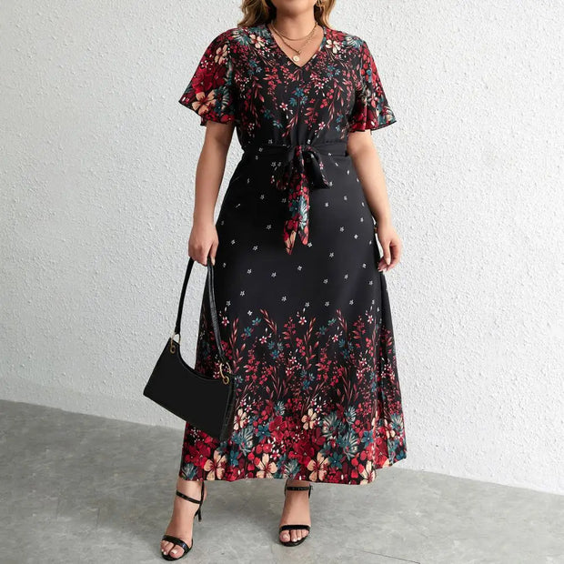 Juliann - Robe longue fleurie grande taille