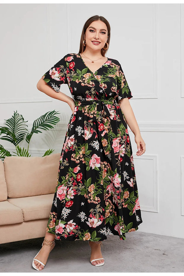 Juliann - Robe d'été grande taille à col en V