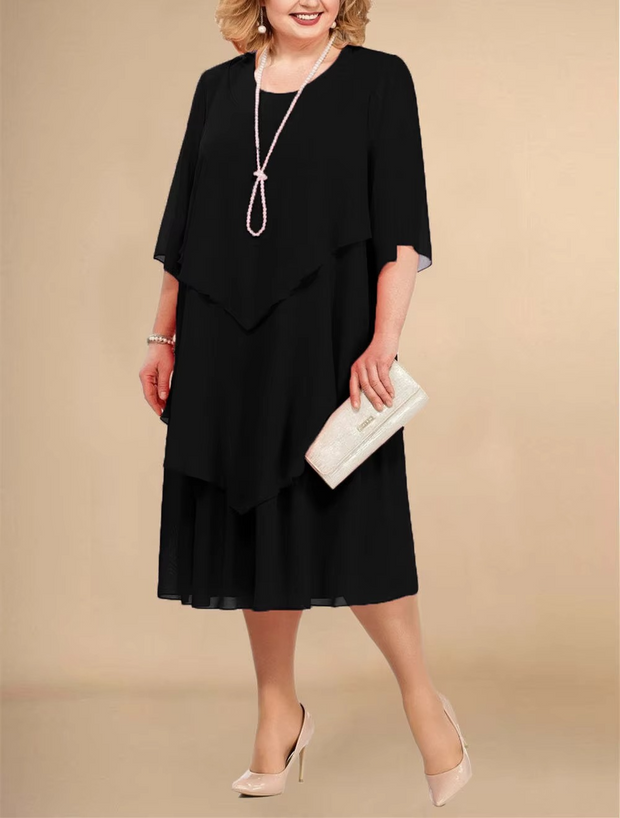 Carlotta - Robe élégante en mousseline à effet superposé