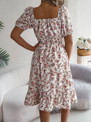 Liselotte – Robe fleurie féminine à manches bouffantes