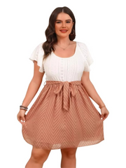Carlotta - Robe féminine avec dentelle et nœud à la taille